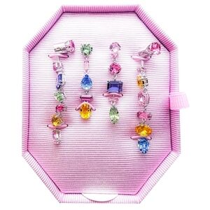 NWT AUOTENTIC SWAROVSKI Crystals Long multicolor Reverse Gema Drop Earrings